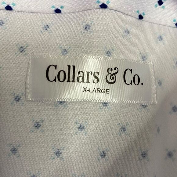 Collars & Co Polo Shirt Mens XL White Performance Preppy Stretch Dress Collar - Picture 3 of 8